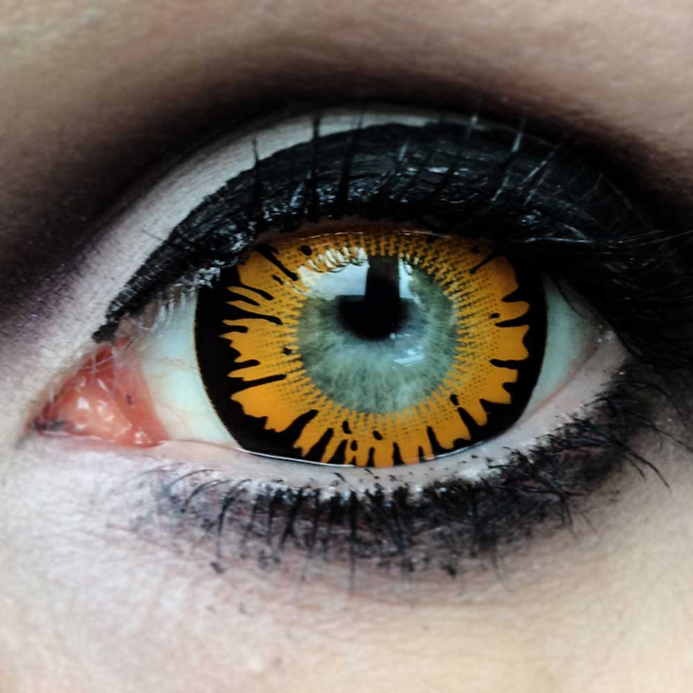 MesmerEyez - Twilight Bella Halloween Mini Sclera Kontaktlinse - 17 mm - Orange/Schwarz